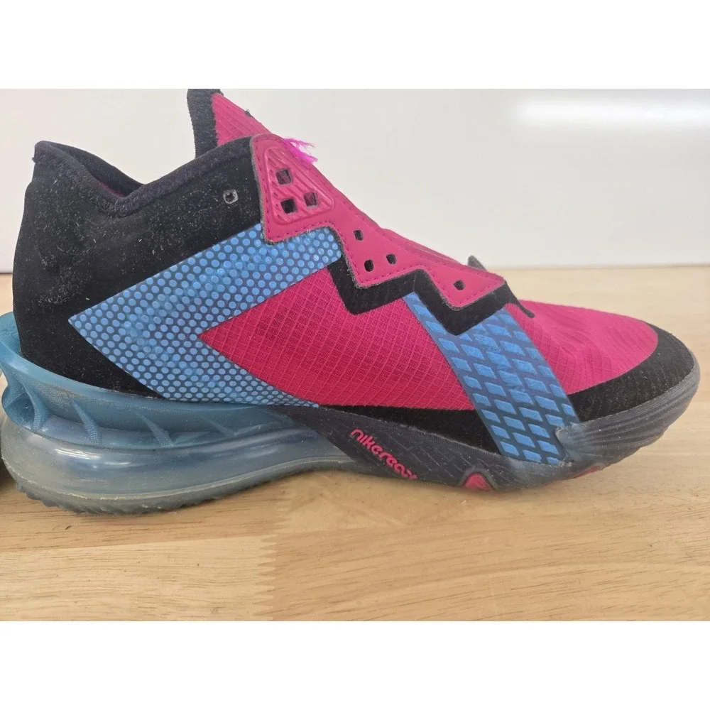 Nike Lebron XVIII Low Fireberry 'Neon Nights' Sneakers‎ Size 3.5 Shoes No Laces